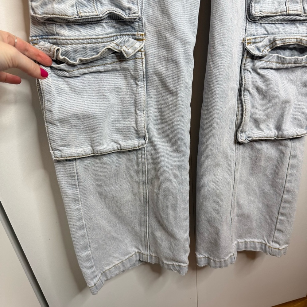 We Wore What Denim Corset cargo Jumpsuit - size 2 - Picture 5 of 15